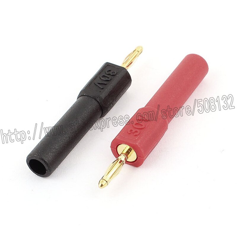 2PM   2mm  - 4mm  ٳ ÷ κ /2PCS Gold Plated 2mm Male to 4mm Female Banana Plug Probes Adapters